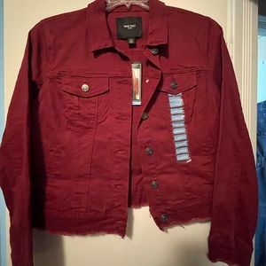 Color:Cabernet                                     Button up Denim Jacket
